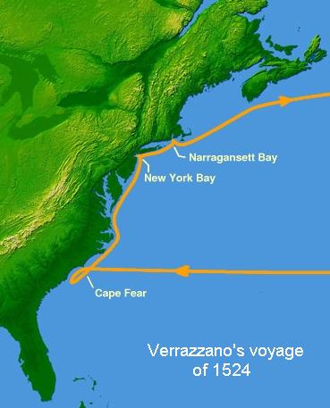 Discovering the New World: The Atlantic Coast Expedition of Giovanni da Verrazzano expedition route